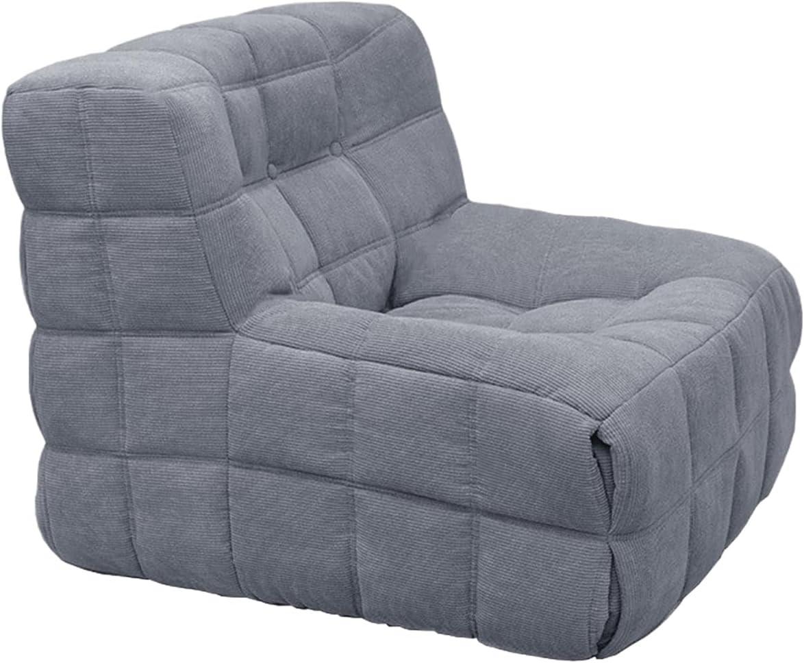 Bean Bag Chair, Armless Compression Accent Chair, Floor Sofa for Adults, Single Sofa for Living Room, Bedroom, Office, (Beige)