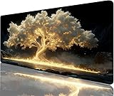 Alfombrilla Ratón Sueño Alfombrilla Escritorio 600x400x3mm Tapete Gaming xxl Árbol Tapete Escritorio Superficie Impermeable, Diseño Costura Doble Acabado Suave y Duradero Decoraciones Navideñas N1-985