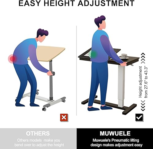 Miniatura 16 de Mesa de Cabecera de Madera Maciza sobre la Cama con Ruedas, Mesa de Cama de Hospital Médica Ajustable con Superficie Inclinable sobre la Cama,