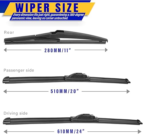 Miniatura 2 de 3 limpiaparabrisas de repuesto para 2011-2015 Kia Sorento2010-2019 Kia Soul2018-2019 Kia Soul EV, Limpiaparabrisas de equipo original - 61 cm51 cm28