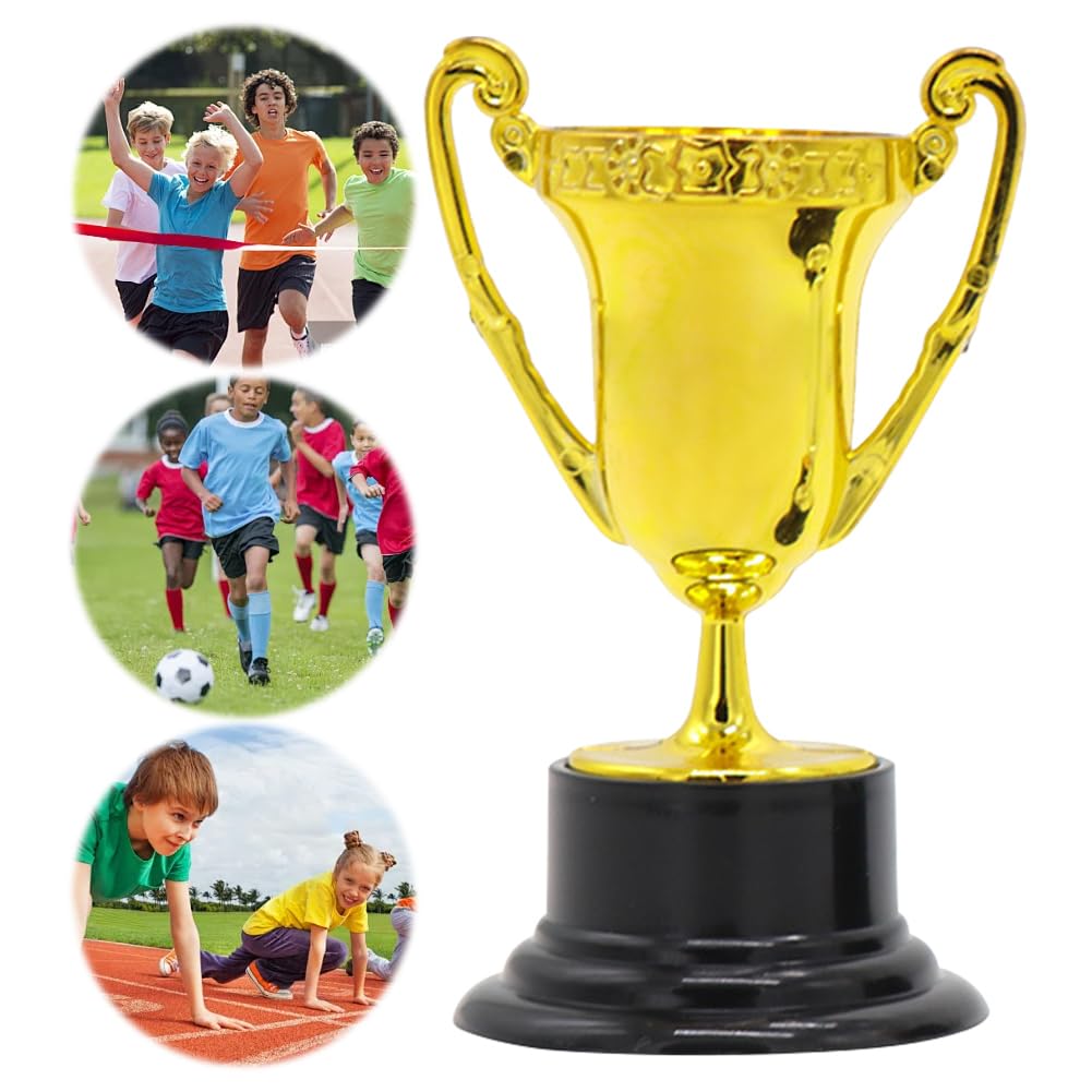 1 mini trofeo sfuso per bambini, oro premio trofeo tazze di plastica oro piccole tazze trofeo premio d'oro coppa per premi puntelli competizioni sportive per bomboniere riempitivi sacchetti