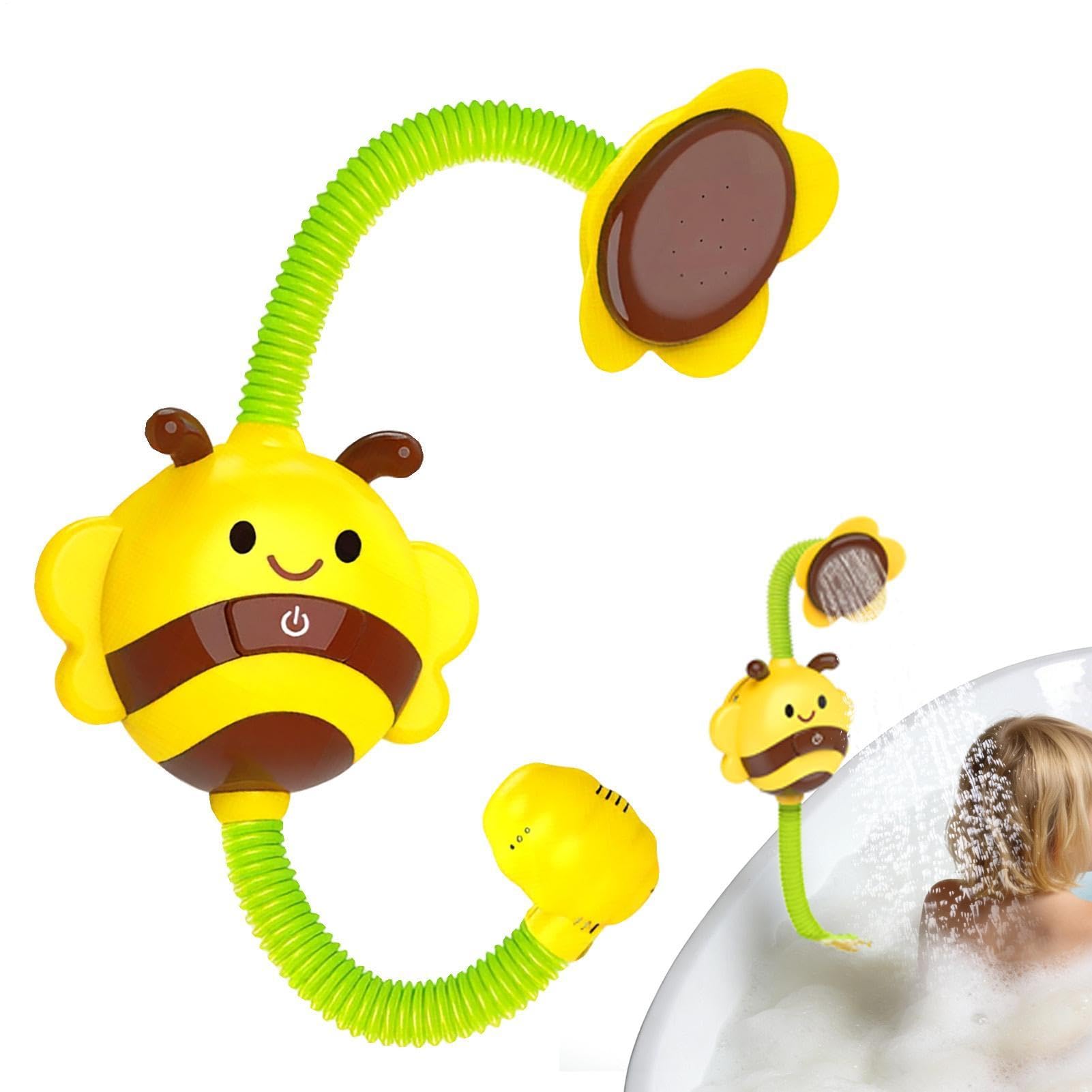 Rociador de baño para niños, grifo giratorio de abejas - Lindos juguetes de ducha para bañera, para niños a partir de 3 años para baño para puertas de vidrio, baño