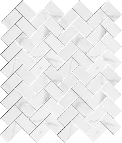 Miniatura 10 de Avant Decor  Espiga compuesta de piedra  Azulejos de cocina para despegar y pegar  Azulejos de pared para pegar  Fácil instalación  5 x 5 pulgadas