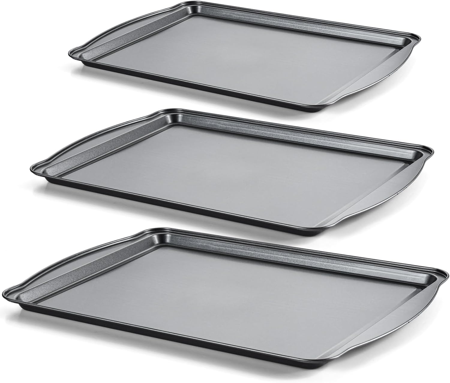 Baking Sheet with Cooling Racks - Carbon Steel Cookie Sheets for Baking [2 Sheets + 2 Racks], Nonstick Baking Pans, Perfect for Baking, Roasting, and More, Size 17 x 11 x 0.5 Inches
