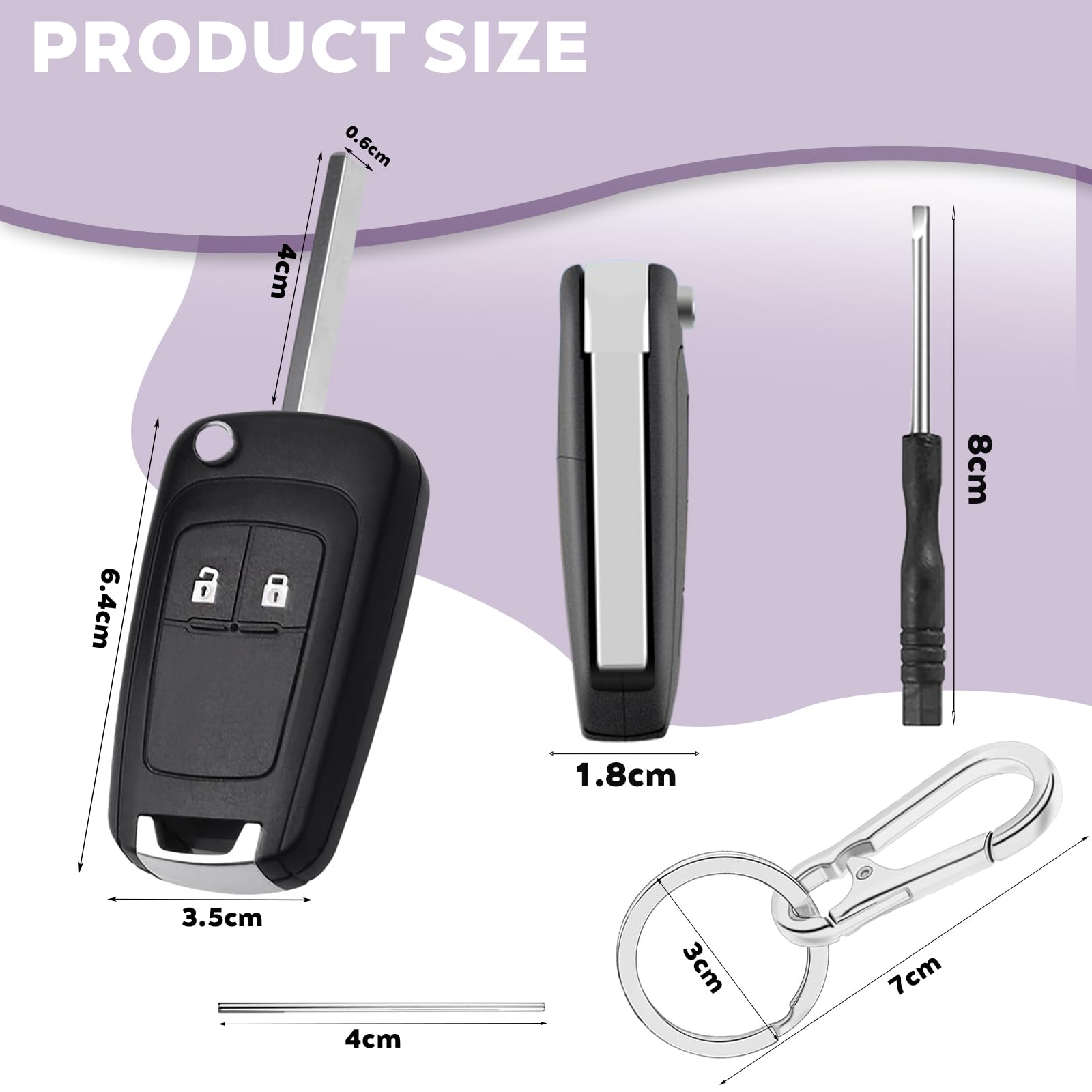 Telecomando Custodia Chiave Auto per Opel Adam Astra Insignia Mokka Meriva Movano Karl Cascada Zafira Chevrolet Cruze Aveo Orlando Trax Spark Captiva Matiz