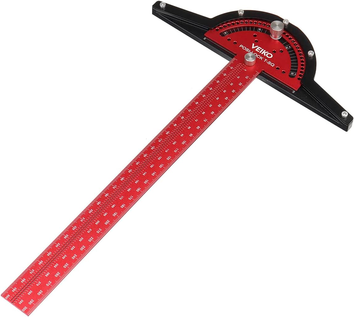MTSAS Aluminum Alloy 300mm Angle Positioning T Square Posi Lock Ruler ...