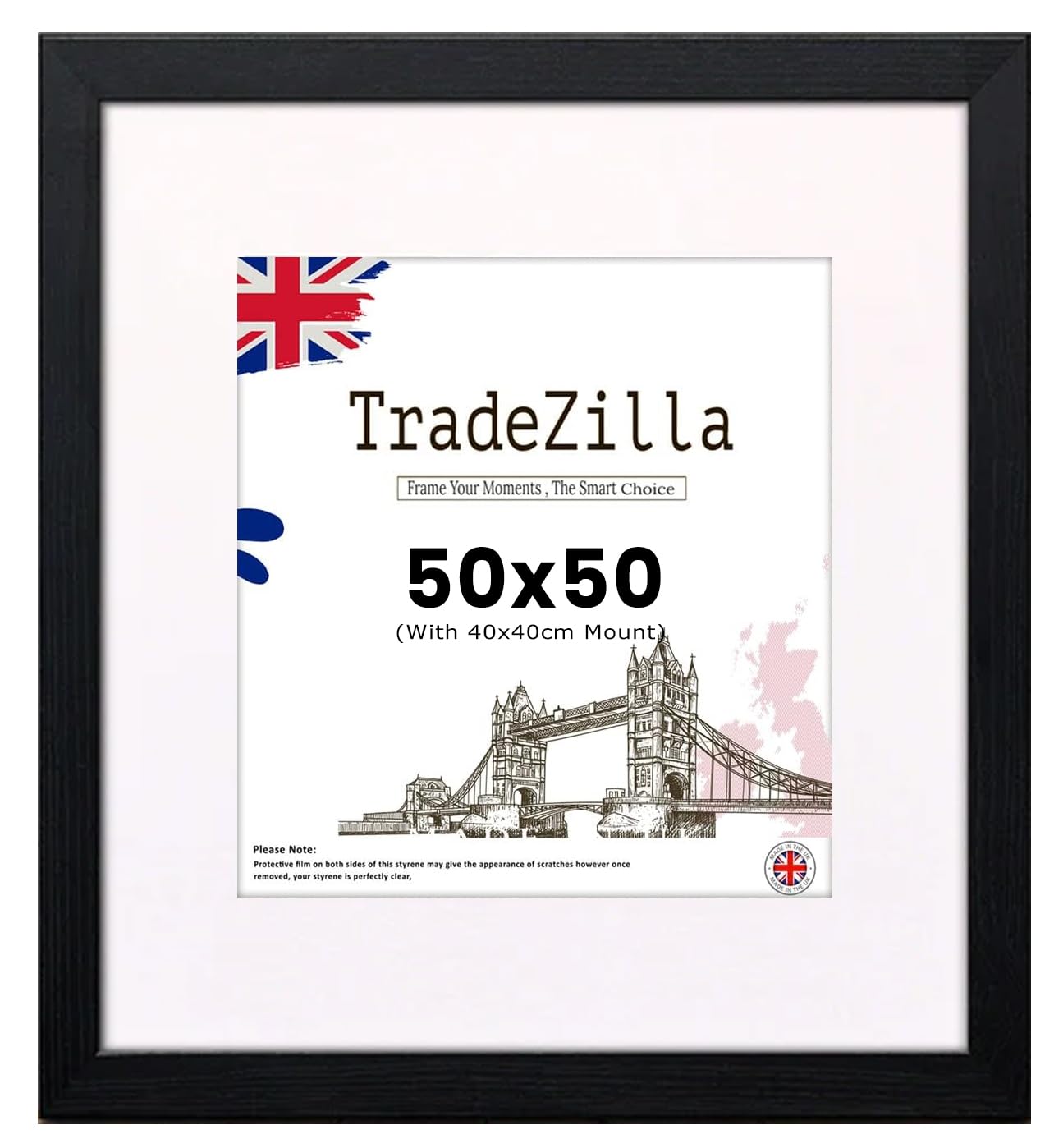 TradeZilla Elegant Mahogany Square Thin Photo Frame in Solid Wood, 50x50cm-Pic Size 40x40cm Picture Display, Mahogany Wall Mount with Photo Frame for Personalized Photos, Certificates (Mahogany) — image 1