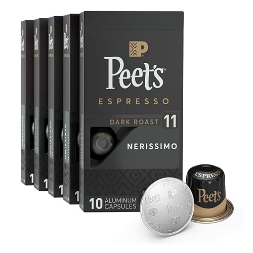 Peets Coffee - Cápsulas de café espresso descafeinado Ristretto Intensity 9 cápsulas de café de una sola taza compatibles con cafeteras Nespresso