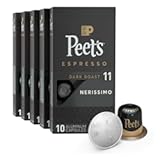 Dark Roast Espresso Capsules, Compatible with Nespresso Original Machine - Nerissimo Intensity 11, 50 Count (5 Boxes of 10 Espresso Capsules)