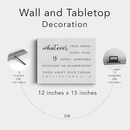 Miniatura 6 de Lienzo decorativo con versículo bíblico para decoración de pared con texto en inglés "What is True Noble Philippians", 4 8, pósteres de pintura de
