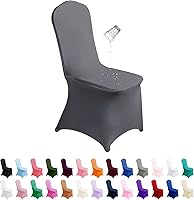 Vista 17 de SUPERO Funda impermeable de elastano para silla, 25 unidades, fundas elásticas para sillas de comedor, fundas de poliéster para sillas de Blanco