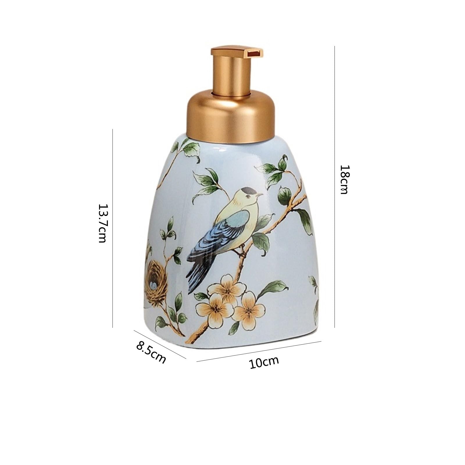 Kuchnia 580 ml spieniony dozownik mydła z pompką ceramiczne butelki na płyny do łazienki, zlewu kuchennego, dekoracji domu wielofunkcyjny (zielony)