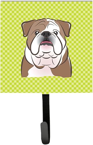 Caroline's Treasures BB1281SH4 - Soporte para llaves o correa de bulldog inglés verde lima, ganchos de pared, ganchos para llaves, perchero para