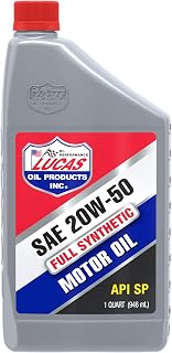 Lucas Oil 10054-PK6 Synthetic 20W-50 High Performance Motor Oil - 1 Quart Bottle (Pack of 6)