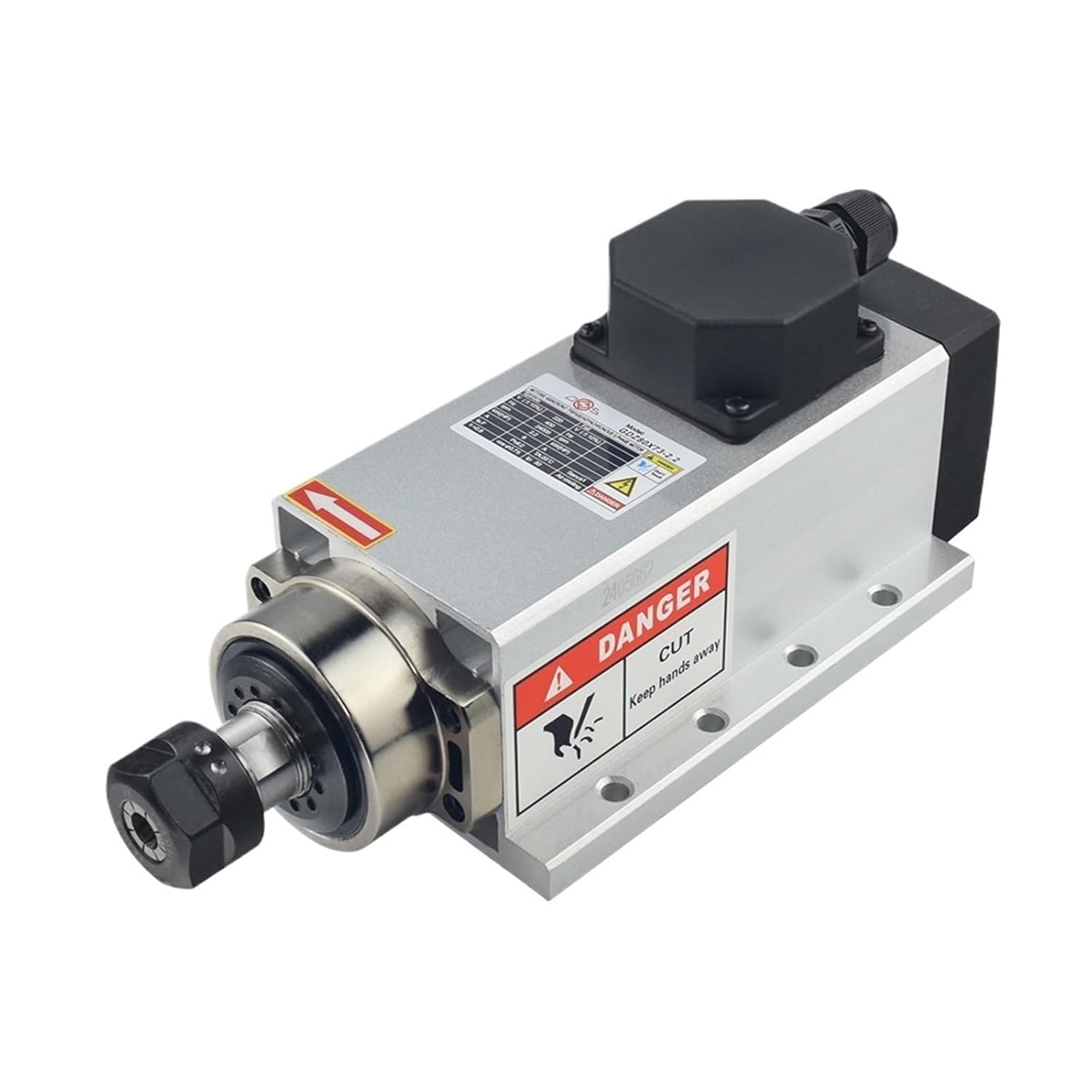 2.2KW Air Cooling Square Motor ER20 220V/380V Runout-Off 0.01mm 4pcs Bearing for CNC Milling Machine(380V)