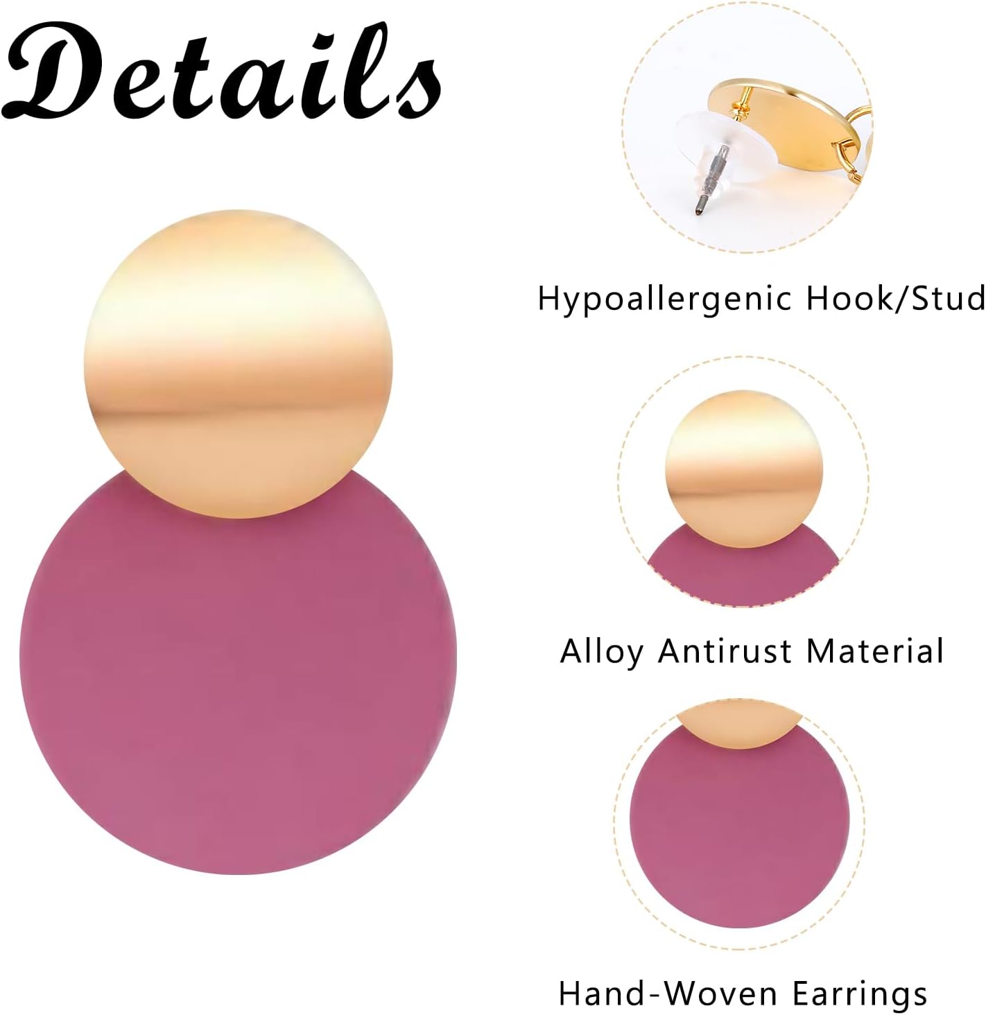 9 Pairs-26 Pairs Rattan Earrings for Women Girls Lightweight Acrylic Geometric Statement Woven Earrings Handmade Straw Wicker Braid Hoop Drop Dangle Earrings - Image 2