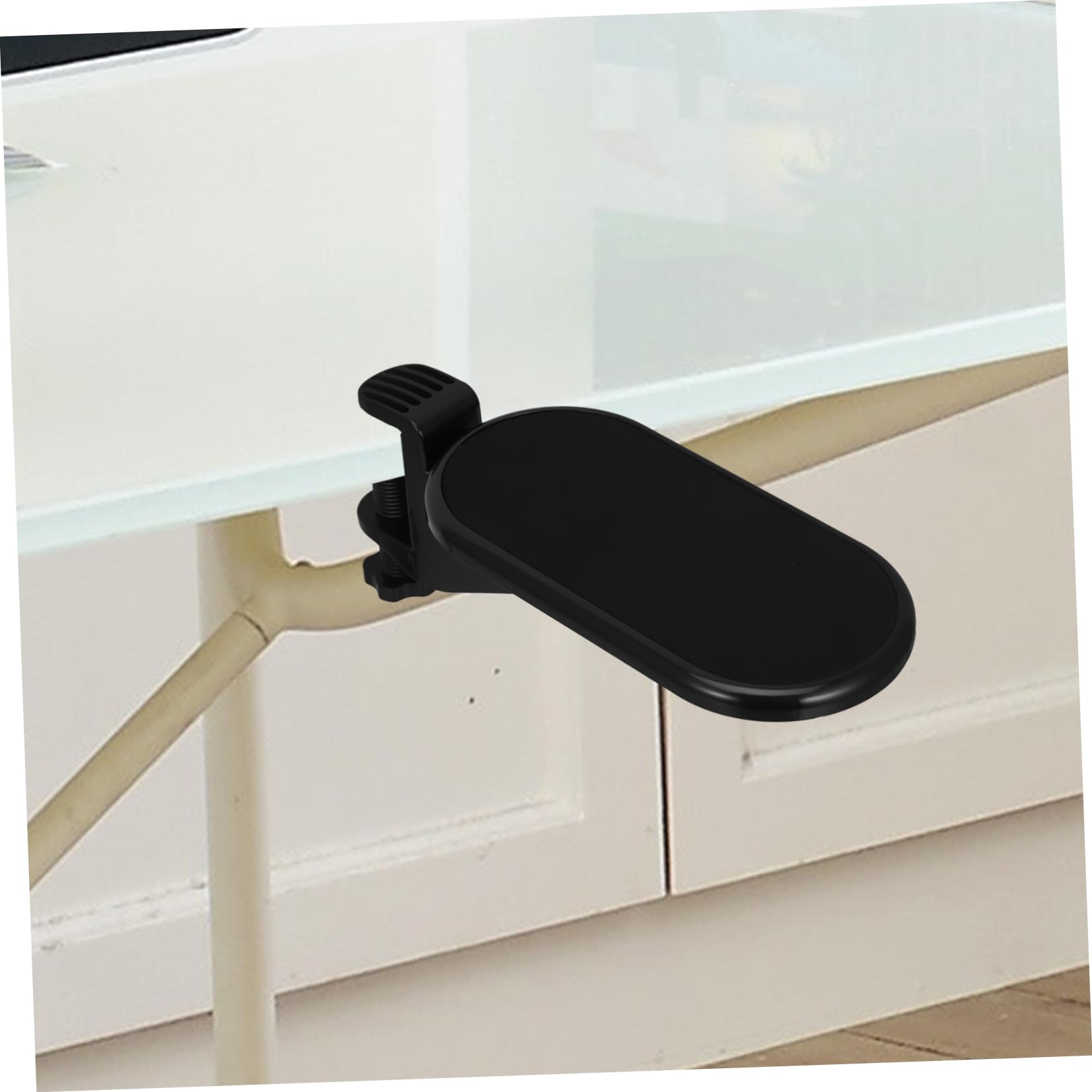 Uonlytech 3 Stück Handmontage rotierende Büro erweitert einstellbar Arm Ellenbogenstütze groß falten Handgelenkstütze für Tastatur Schreibtisch-Ellenbogenstütze Eva Black