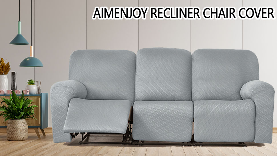 AIMENJOY Housse De Canapé 3 Places Antidérapante - Lot De 8 Pièces Avec Poches Latérales - Noir