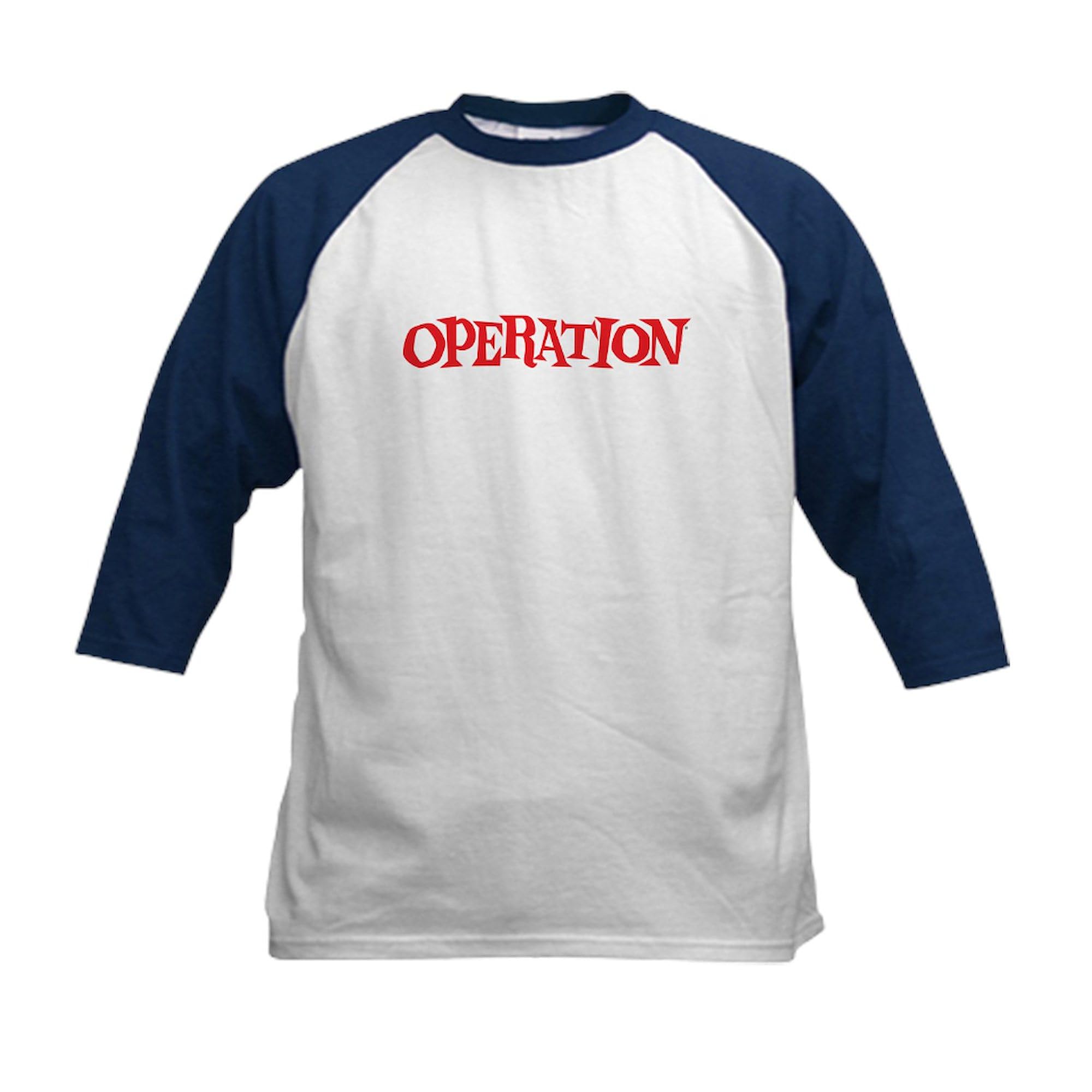 CafePress Operation Logo Kids Baseball T Shirt Kids Cotton Baseball Jersey, 3/4 Raglan Sleeve Shirt Navy/White