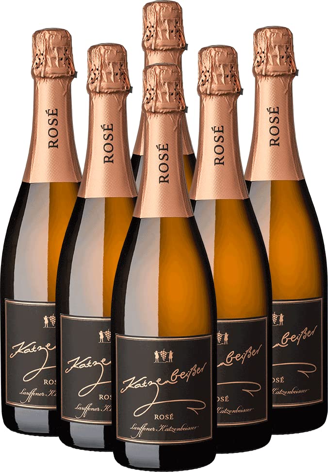 LAUFFENER WEINGÄRTNER - 2020 Katzenbeisser Rosé Sekt Trocken | Ein frischer und fruchtiger Sekt aus Württemberg mit zarten Fruchtaromen und exotischer Note. | Inhalt: 6 x 0,75 l und 13% vol.