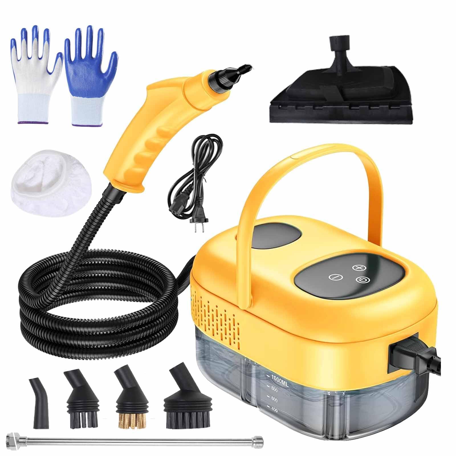Touchscreen Steam Cleaner 1100ML 2500W High Temperature Pressure Handheld Steam Cleaning Machine with Brush Heads and Gloves 7