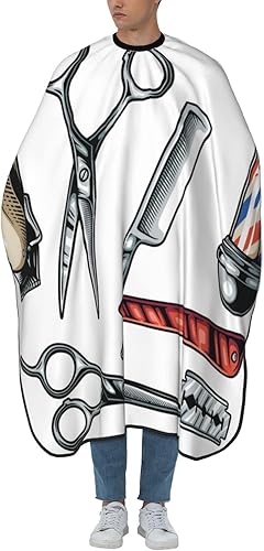 Capa de peluquería de calavera para adultos, capa profesional de corte de pelo, delantal de corte de pelo, 66 x 56 pulgadas