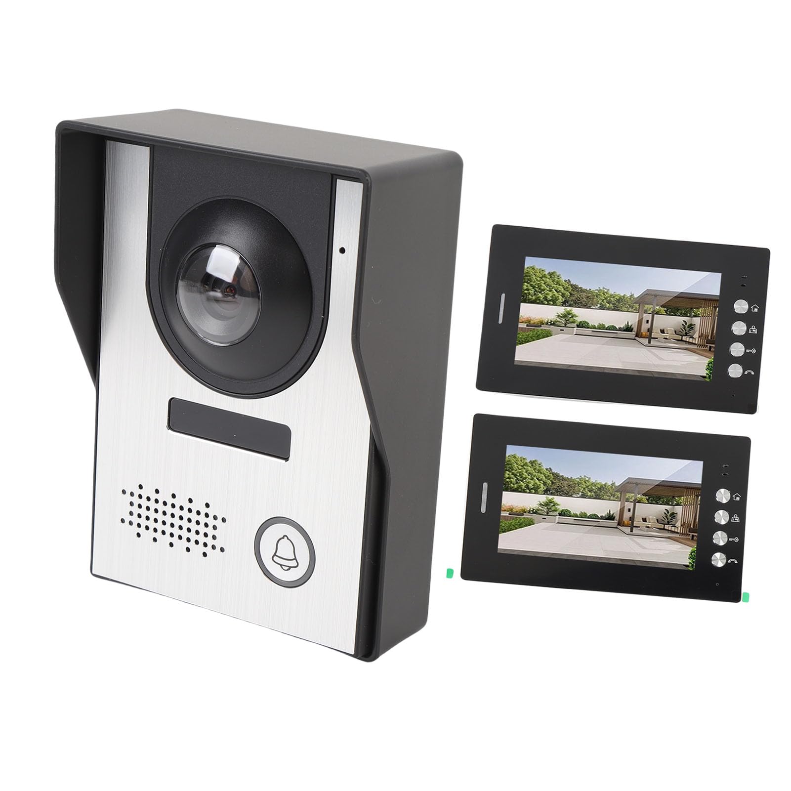banapoy Videocitofono 7" con Display 2 Monitor, Conversazione Bidirezionale (Spina europea)