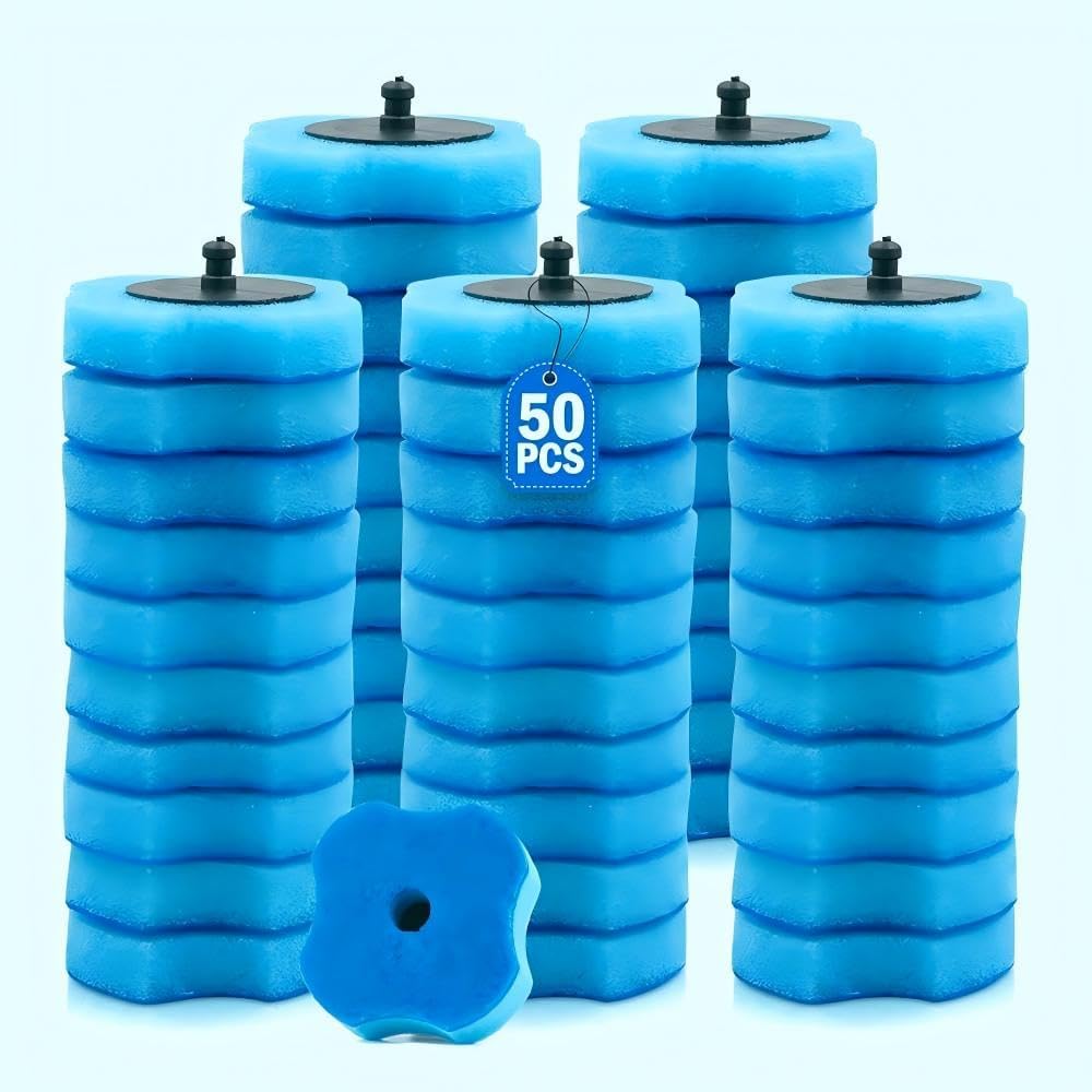 Disposable Toilet Wand Refills 100 Pack, Ocean Fresh Blue Replacement Heads, 3-Layer Cleaning Pads Compatible with Toilet Brush Wand for Bathroom Hygienic Cleaning