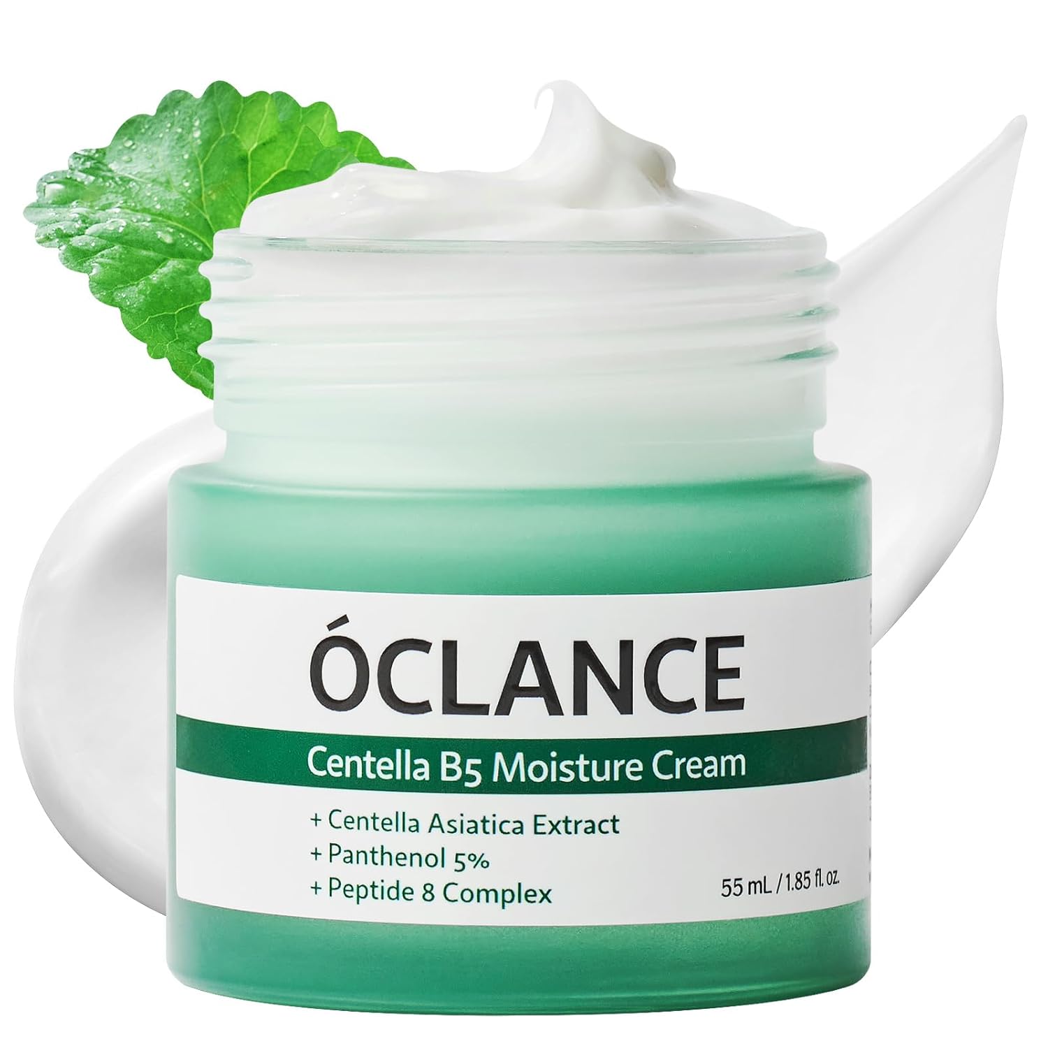 Centella B5 Calming Barrier Cream, Lightweight Non-Greasy Face Moisturizer for Sensitive Skin with Panthenol, Centella & 8-Peptide Complex, Fragrance-Free Korean Skincare, 1.85 fl oz (55ml)