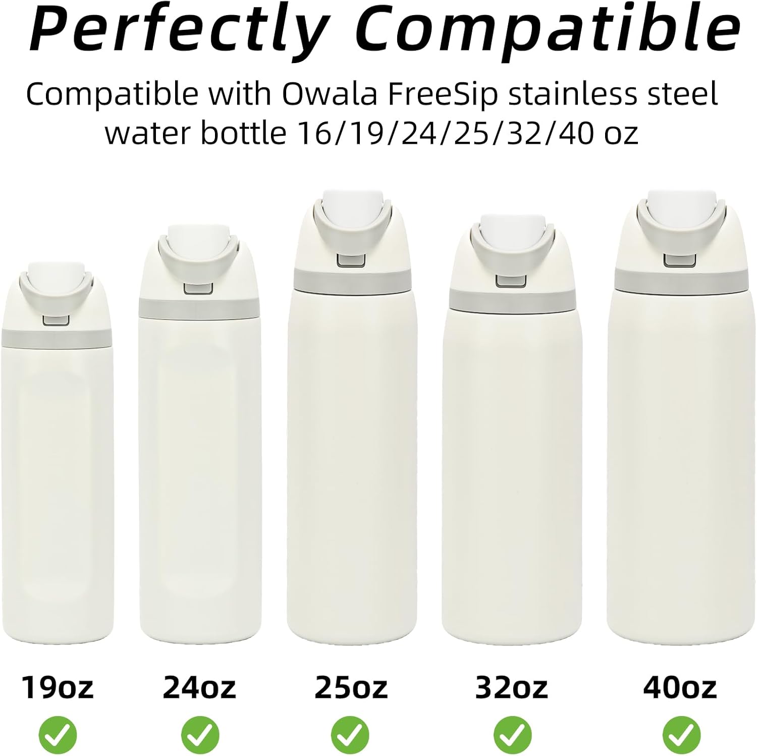 6Pcs Replacement Stopper and 6Pcs Bottle Seal Ring for Freesip 16oz 19oz 24oz 32oz 40oz,BPA-Free Water Bottle Lid Silicone Accessories for Owala, BPA Free, Dishwasher Safe - Image 2