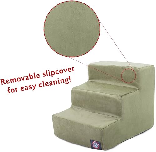 Miniatura 3 de Majestic Pet Escaleras portátiles de 3 escalones para perros pequeños para que se suban a la cama, soporta 25 libras o menos, escalones para perros