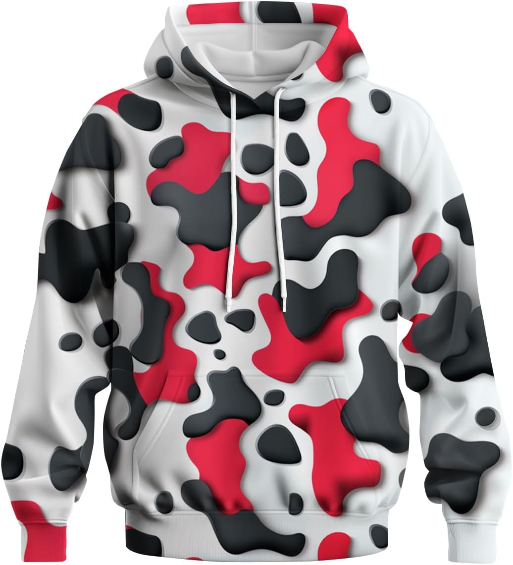 Novelty Long Sleeve Hoodie Funny Fashion Cow Graphic Sweatshirts