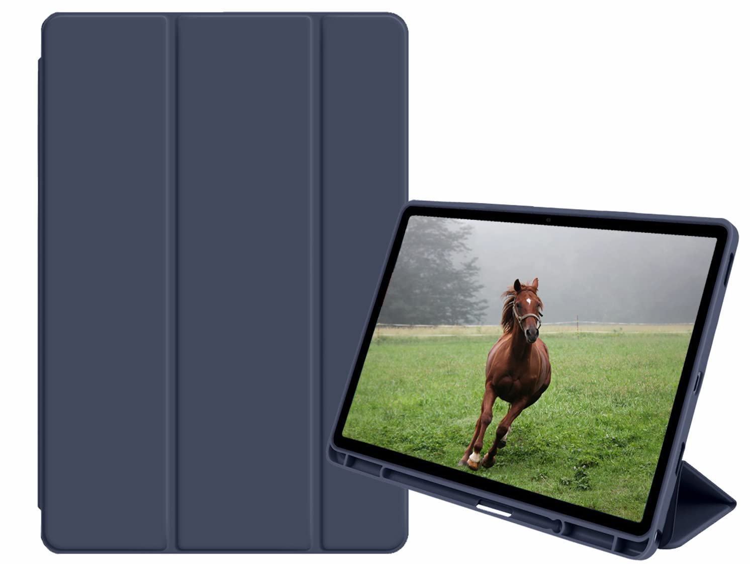 ORRINKART Smart Cover Case for Samsung Galaxy Tab A8 10.5 Inch 2022 Models [SM-X200/ SM-X205] Pen Holder TPU PU Leather Tri-Fold Protective Case - Dark Blue (B09RQ3BWMG) Amazon Price History, Amazon Price Tracker