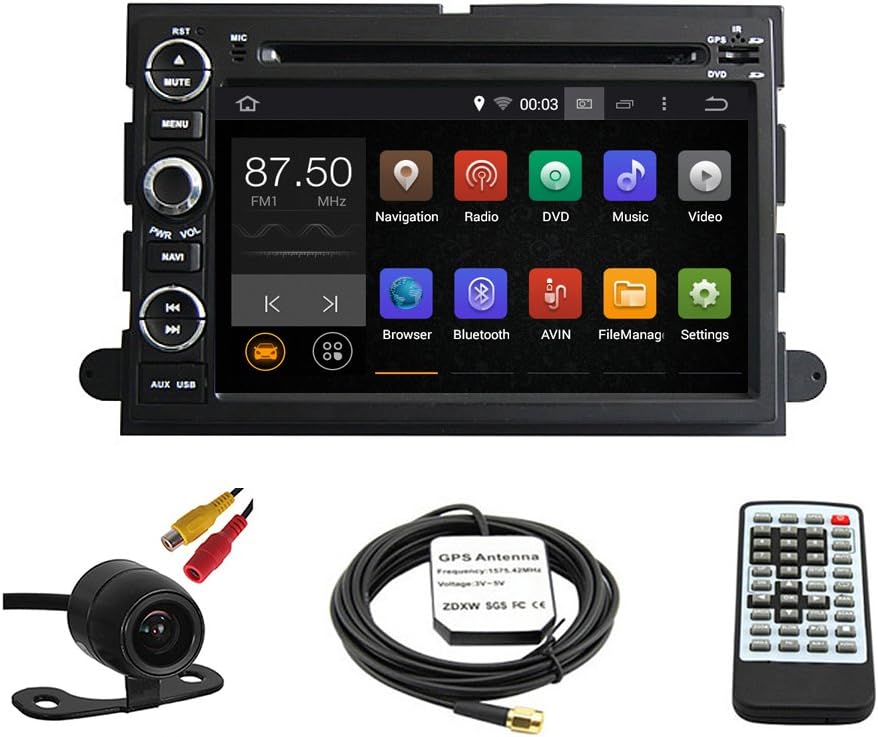 TLTek Car GPS System For Ford Fusion/Explorer/Mustang/Ford F150/F250/F350/F450/Focus/Edge/Expedition 7 Inch HD 1024*600 Muti-touch Screen Quad Core Android DVD Player+Backup Camera+EU Map