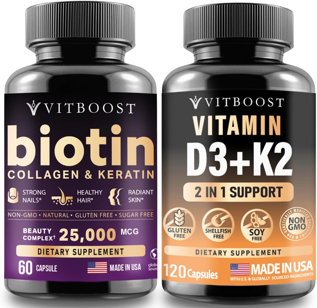 Biotin Collagen Keratin with Vitamin D3 K2 Complex