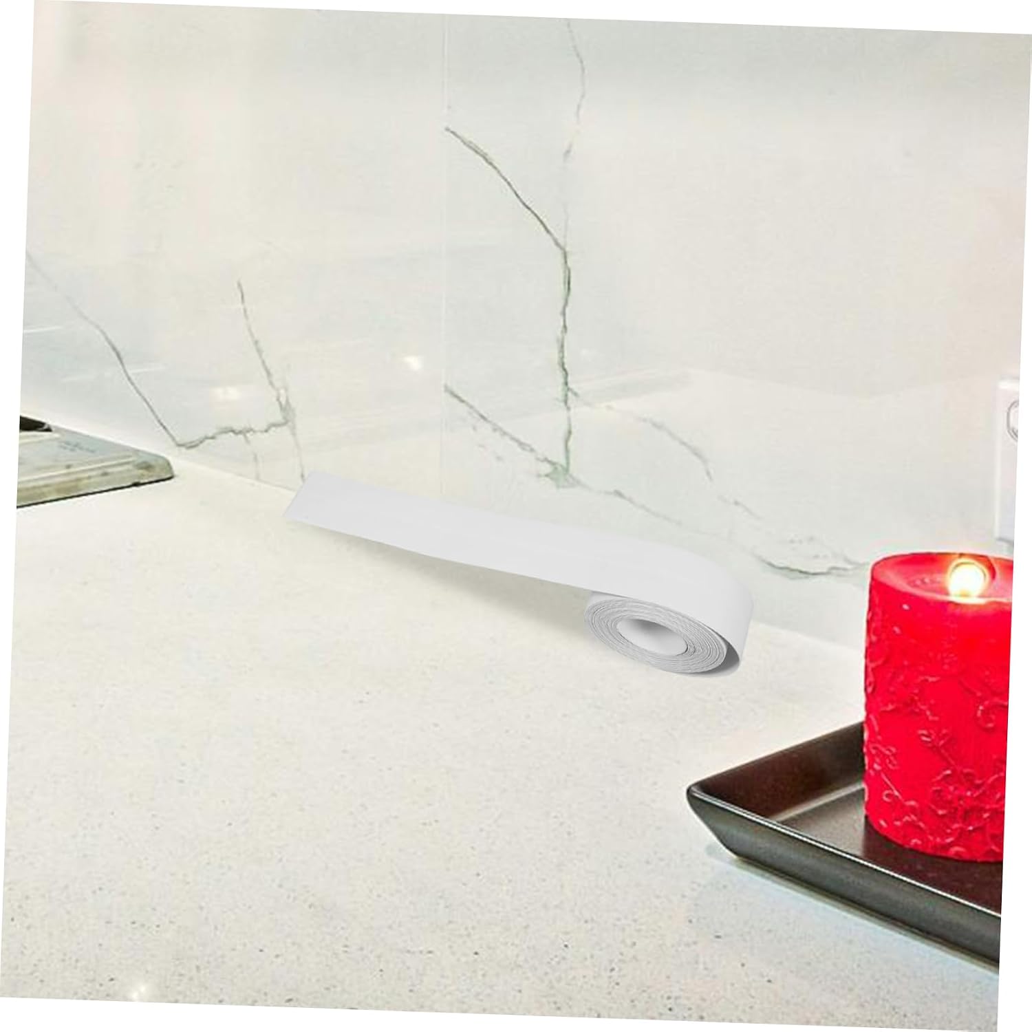 Alipis 1roll Self-Adhesive Caulk Strip Tape Sealer for Kitchen Bathroom and Floor Edges Easy to Install Decorative Caulk Sealant for Seamless Finishing