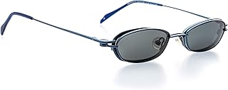 Clip-On ONLY Magnetic Eyewear - Oval Shape, Metal Optical Shape Frames -Jet Blue