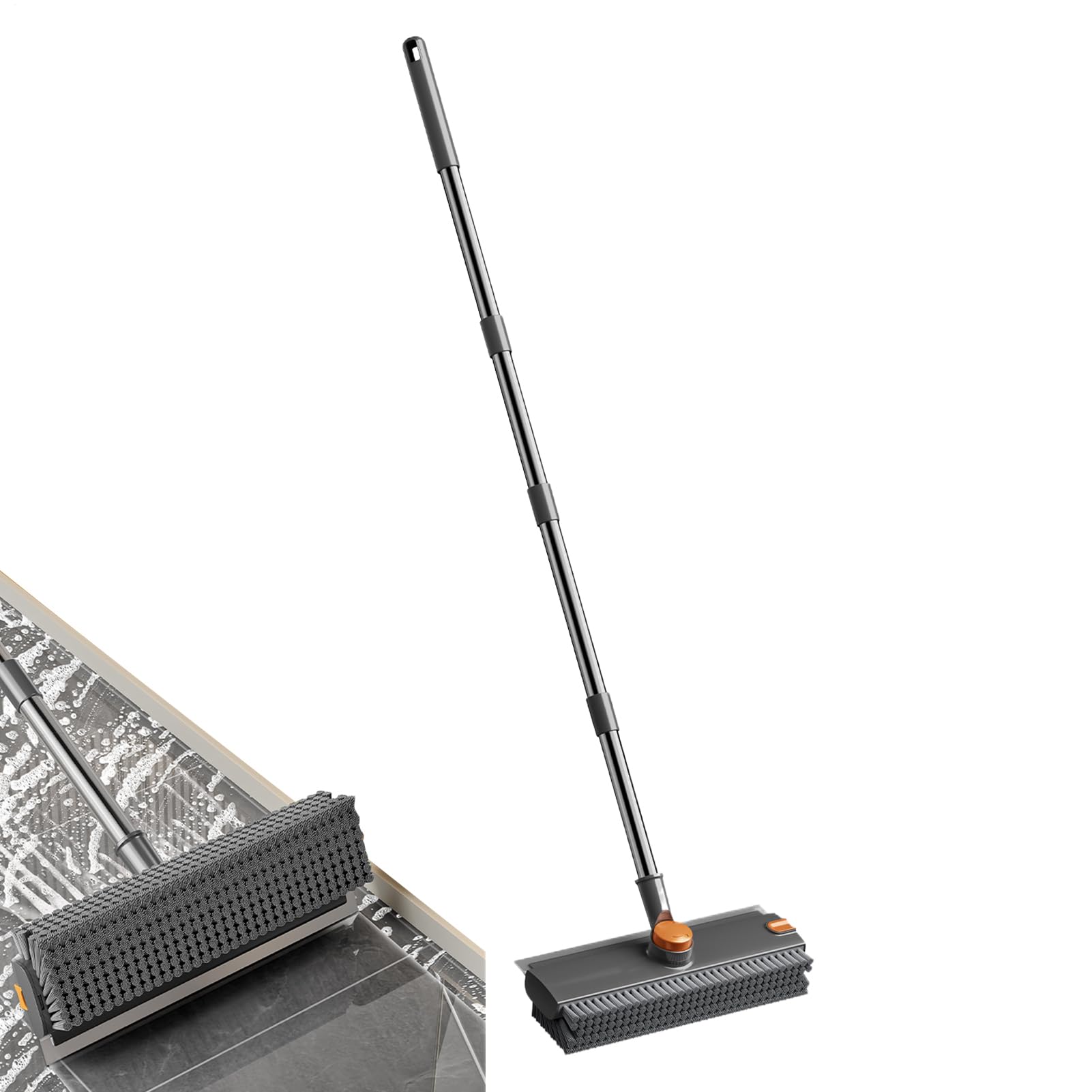 Brosse à Récurer pour Sol avec Manche Long Outil Multifonction Réglable à