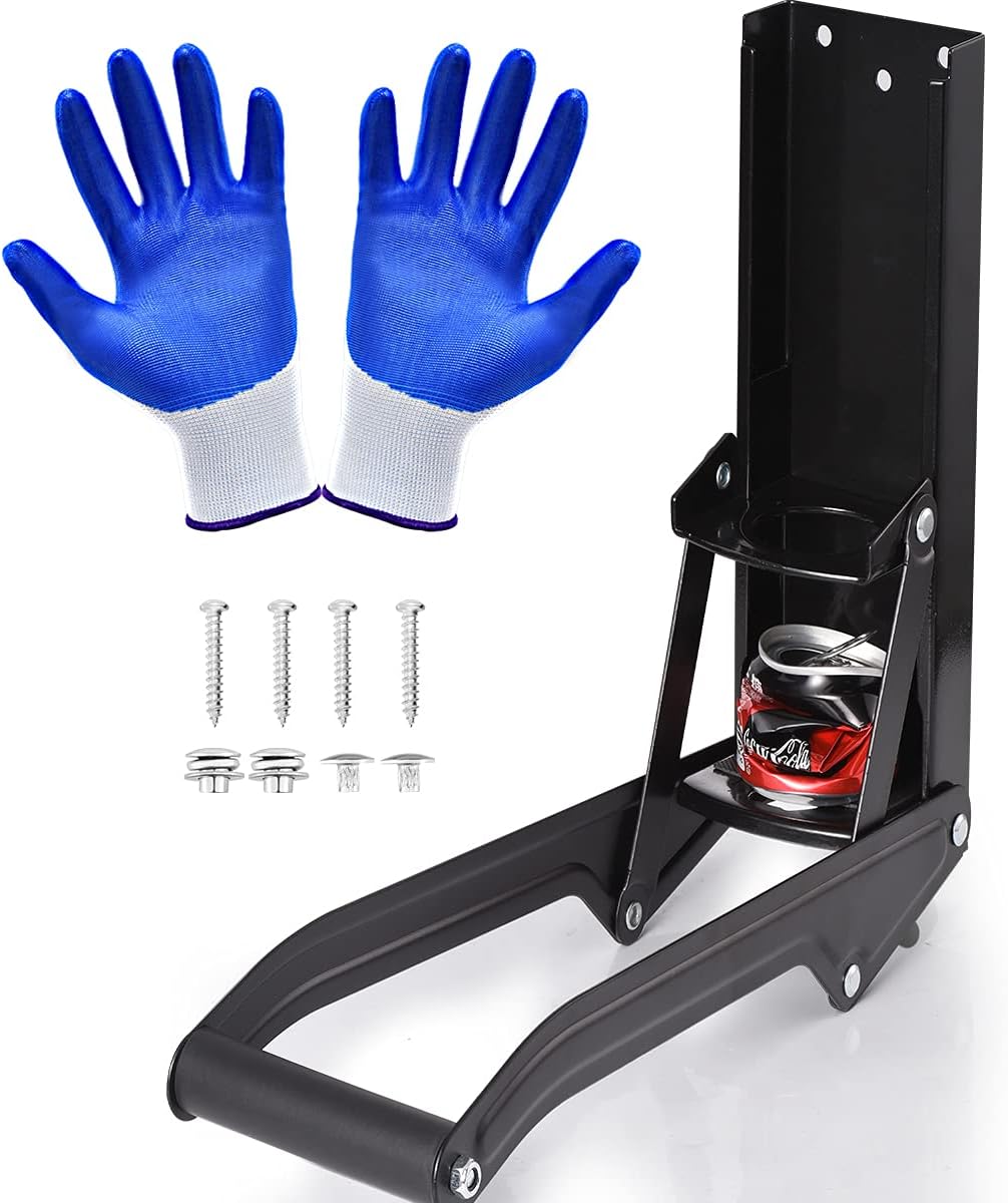 Can Crusher Wall Mounted, Heavy Duty Can Crusher for Recycling