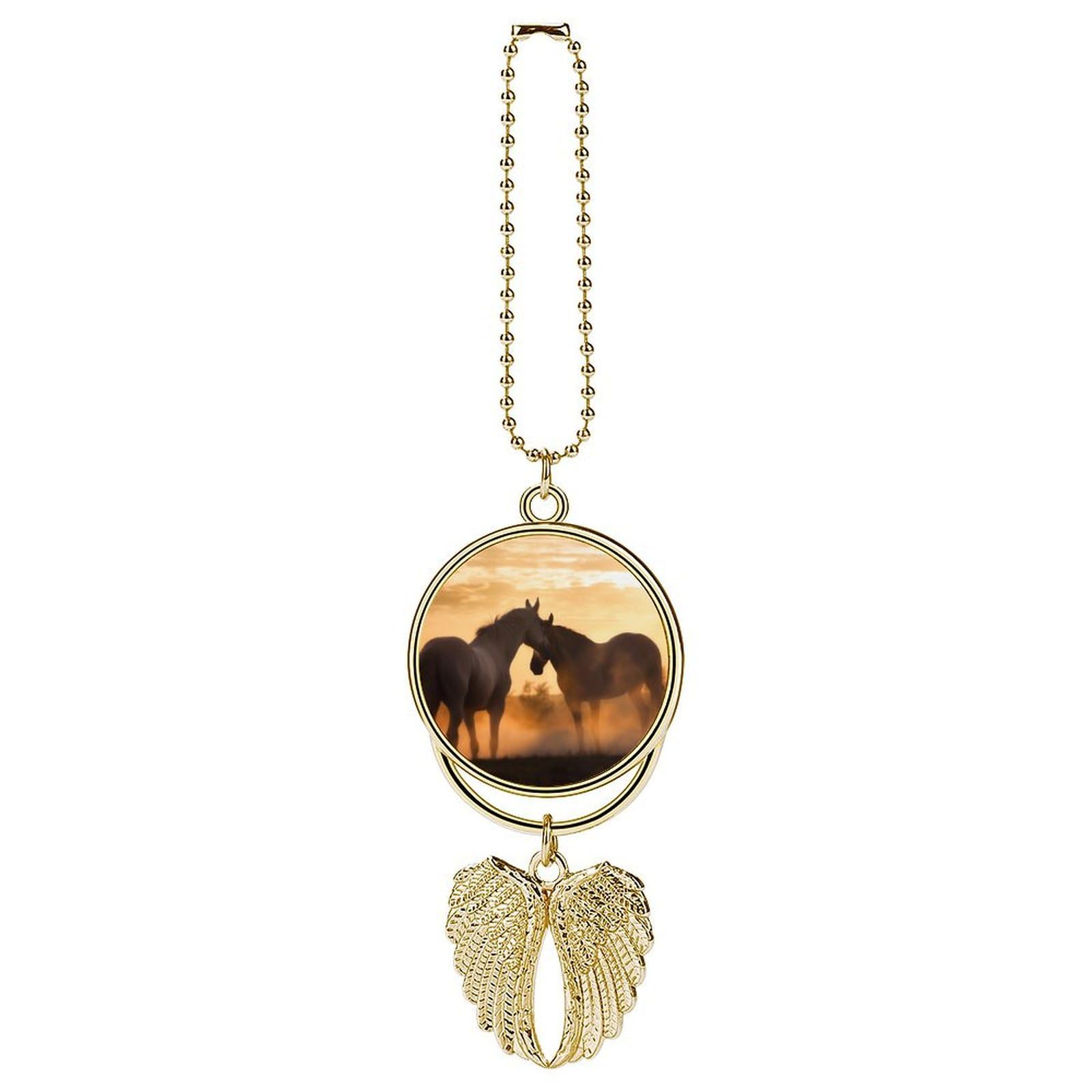 Horses in Love Car Charm Alloy Car Rear View Mirrors Hanging Ornaments Stylish Car Pendant Funny Auto Hanging Accessories Car Hanging Ornaments Gift for Women Men