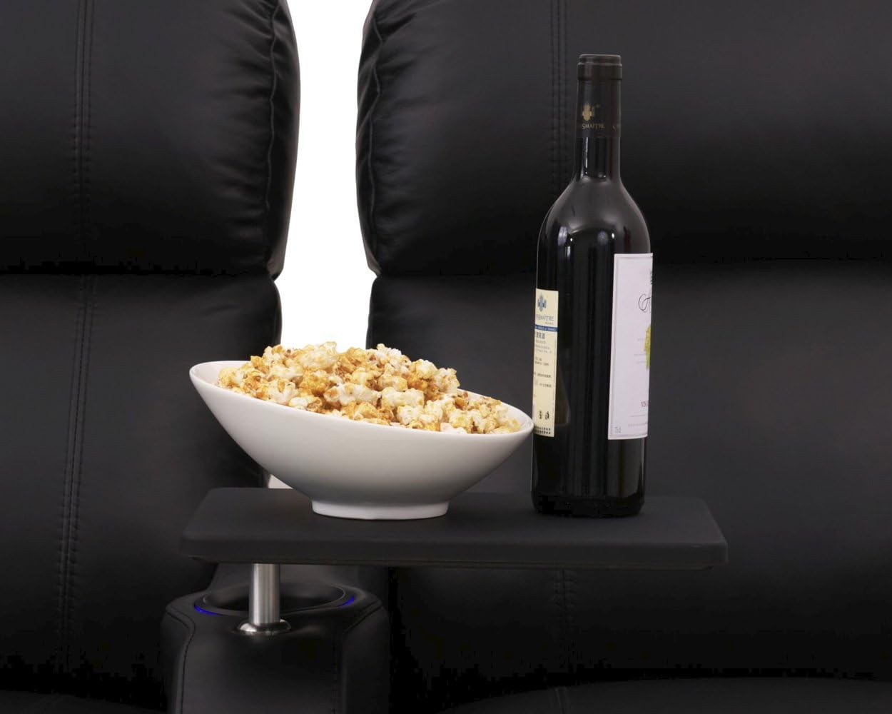 Diesel XS950 Home Theater Seating - Octane - Black Top-Grain Leather - Manual Recline - Row of 4 Curved Seats