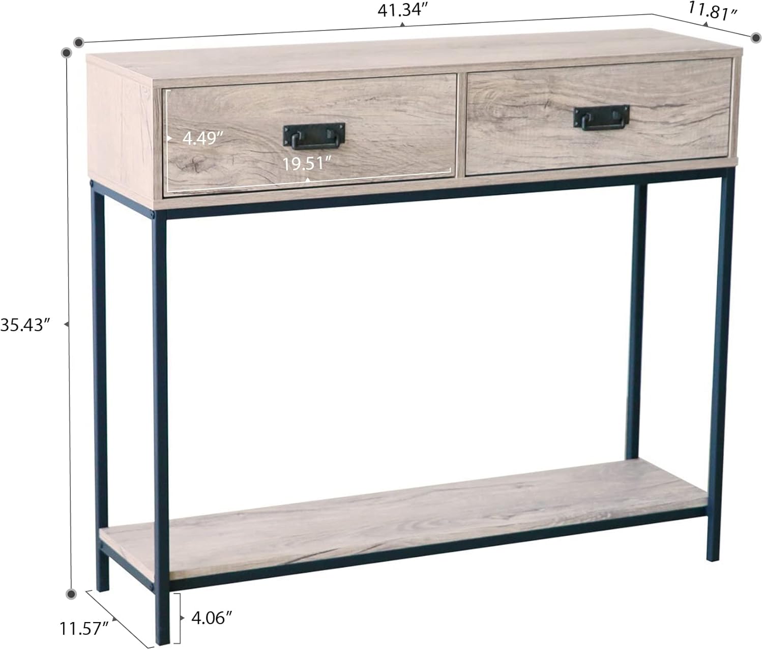roomfitters Modern Light Wood Console Table with Drawer, Entryway Table ...