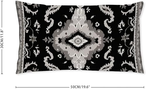 Miniatura 2 de Juego de 2 fundas de almohada impermeables de estilo chino oriental Ikat Kilim turco para decoración de exteriores, estilo bohemio, negro, Ikat,