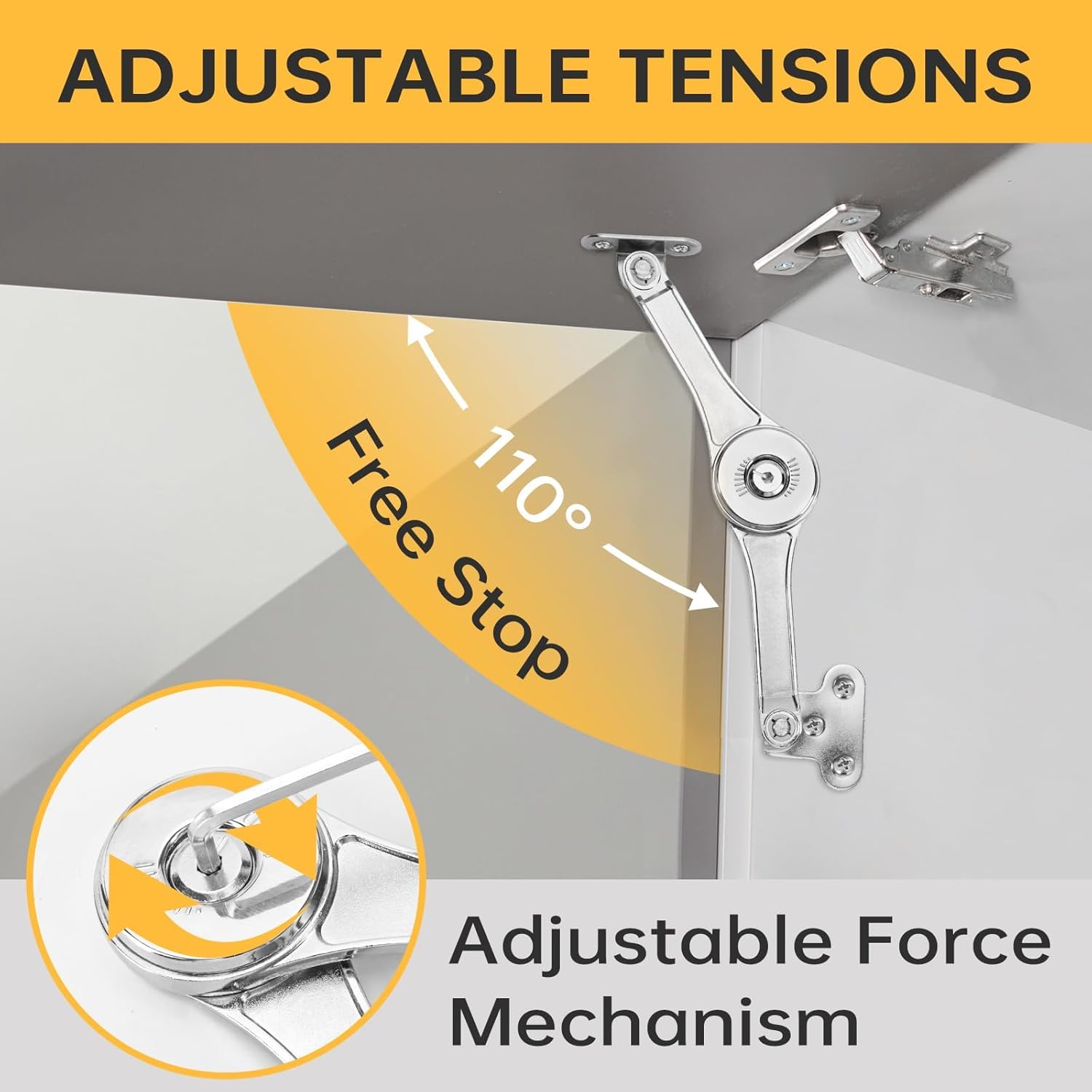 Adjustable Lid Hinges - Smooth Cabinet Operation -4