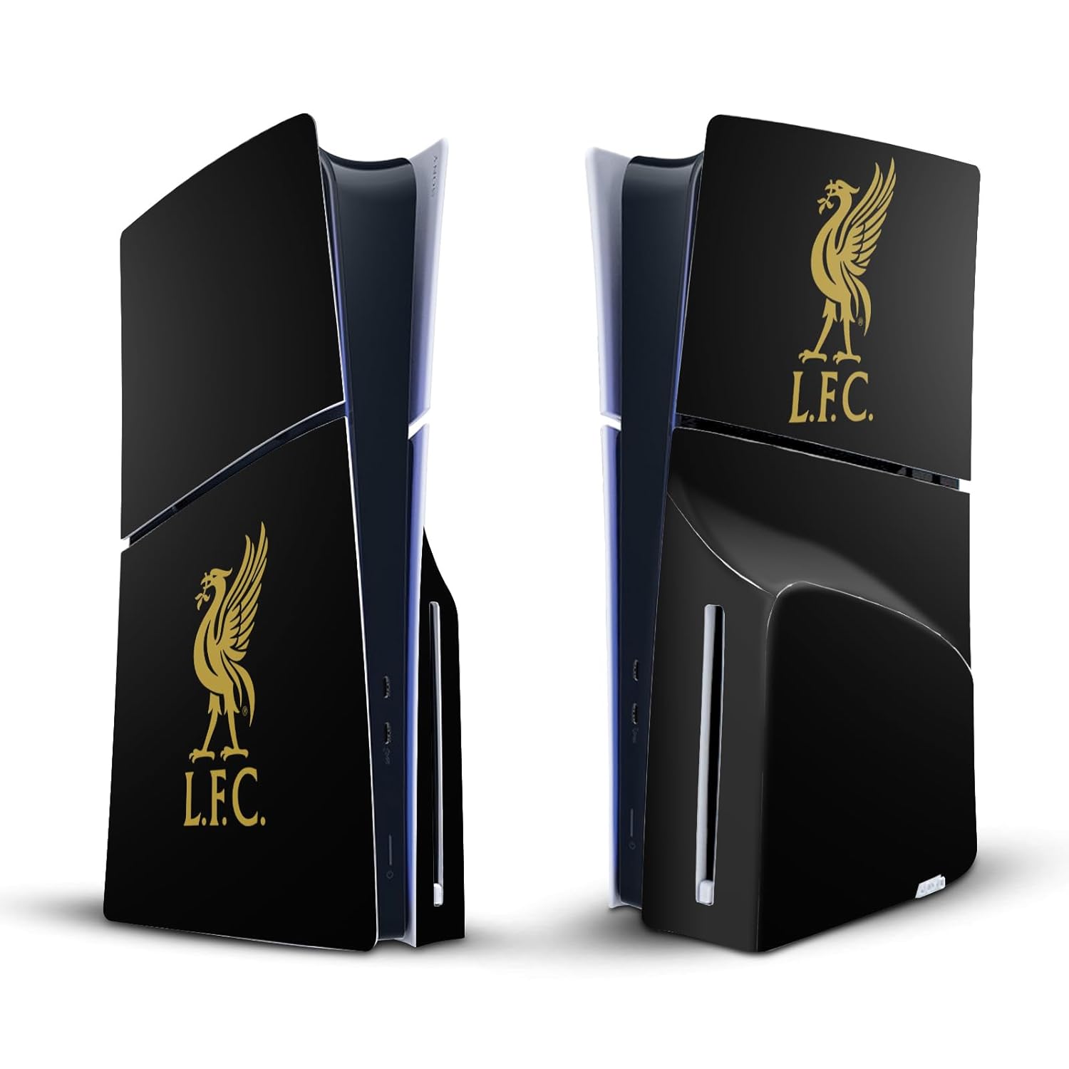 Head Case Designs Officially Licensed Liverpool Football Club Liver Bird Gold On Black Art Vinyl Sticker Gaming Skin Decal Cover Compatible With Sony PlayStation 5 PS5 Slim Disc Edition Console