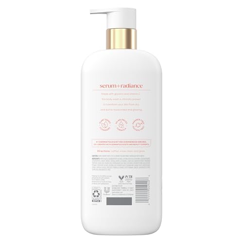 Image of Dove Serum Body Wash Glow Recharge with Vitamin C, 18.5 oz | Brightening serum body wash with 3% serum, exfoliating minerals and vitamin C for dull, uneven skin