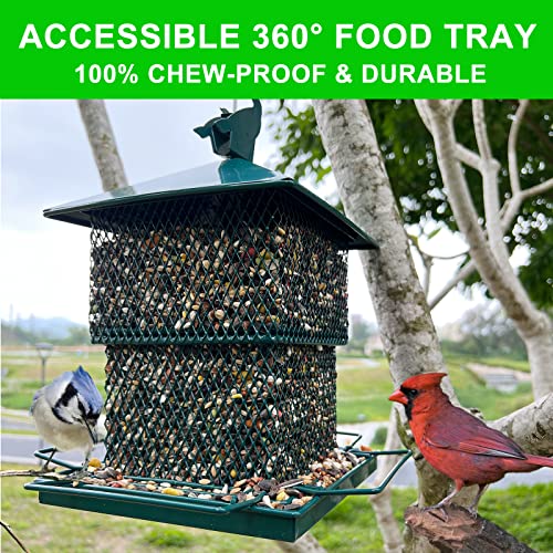 Meleave Bird Feeders For Outdoors Hanging, 6.5Lb Large Capacity, Heavy Duty Metal Bird Feeder, Supports Cardinal, Finch, Blue Jay And Wild Birds #TOP3