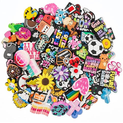 Pabucle 100pcs Silicone Focal Beads for Pens Random Focal Bead Bulk Mixed Cute Beads for Beadable Pen Keychain Jewelry Making DIY Gifts Class Prize