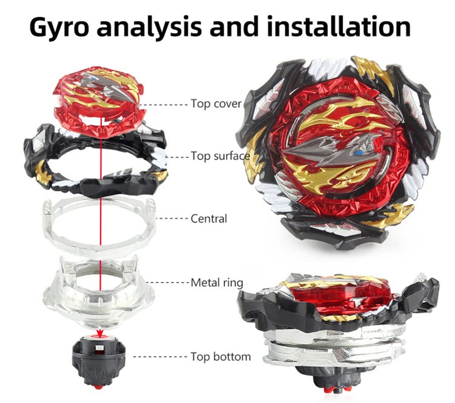 Miniatura 6 de Cuchillas de bahía para 8-12 lanzadores de chispas para niños, juguete Bey Burst Bayblayed Divine Belial Battling Tops Bey Battle Burst Lr Launcher