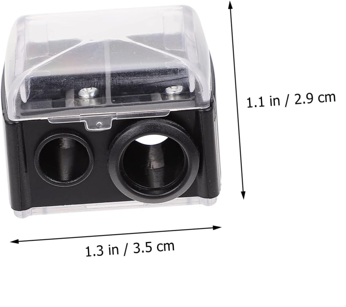4pcs Double Makeup Pen Sharpener for Eyebrow Lip Liner Eyeliner Pencils Cosmetic Pencil Sharpener with Smooth Cutting Portable and Easy to Use Black Random Color